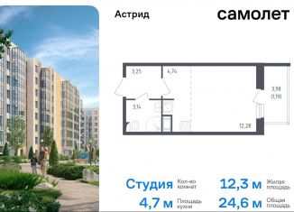 Продажа квартиры студии, 24.4 м2, Колпино, проспект Ленина, 60, ЖК Астрид