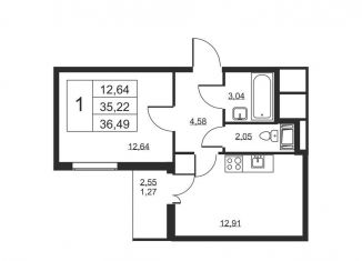 Продаю 1-ком. квартиру, 36.5 м2, Ленинградская область