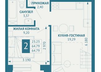 Продаю двухкомнатную квартиру, 64.8 м2, посёлок Берёзовый