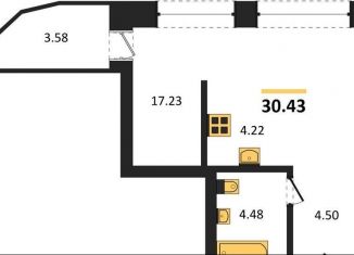 Продам квартиру студию, 30.4 м2, Новосибирск