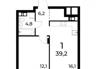 Продам 1-ком. квартиру, 39.7 м2, Нижний Новгород