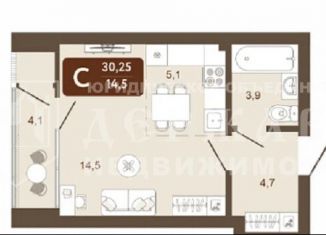 Продаю квартиру студию, 30.3 м2, Кемеровская область, улица Тухачевского, 34