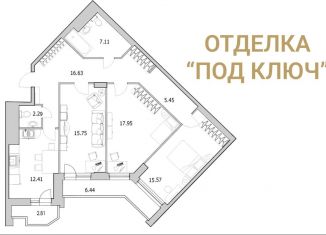 Продажа трехкомнатной квартиры, 101.4 м2, Санкт-Петербург, улица Кустодиева, 7к1