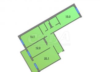 Продается трехкомнатная квартира, 85.2 м2, Тюмень, улица Монтажников, 17/1