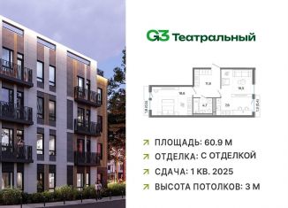 Продажа 2-комнатной квартиры, 60.9 м2, рабочий посёлок Ильинский, жилой комплекс Джи3 Театральный, к1