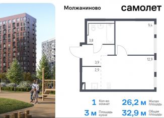 Продам 1-комнатную квартиру, 32.9 м2, Москва, Ленинградское шоссе, 229Ак2, Молжаниновский район