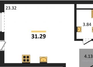 Продается квартира студия, 31.3 м2, Воронеж, Железнодорожный район, набережная Чуева, 7