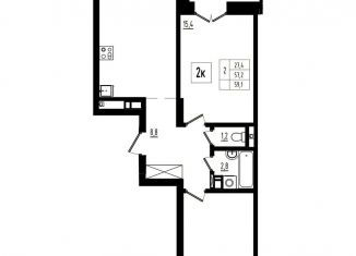 Продается 2-комнатная квартира, 59.1 м2, Ярославль