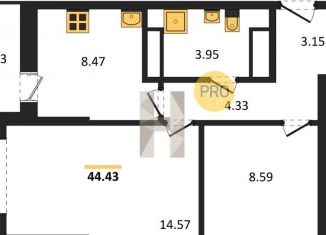 Продаю двухкомнатную квартиру, 44.4 м2, Ростовская область