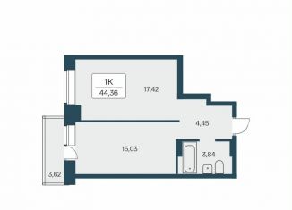 Продаю 1-ком. квартиру, 45.2 м2, Новосибирск, улица Зорге, 229/2, Кировский район