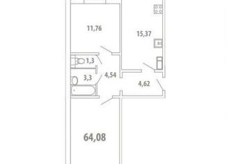 Продам 2-комнатную квартиру, 64.1 м2, Саратов, Заводской район, улица имени Александра Кривохижина, 8