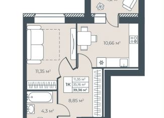 Продаю 1-комнатную квартиру, 39.4 м2, Выкса