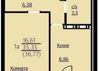 Продается однокомнатная квартира, 36.8 м2, Ярославль, Красноборская улица, 32А