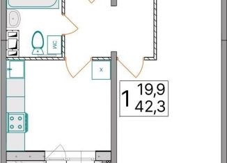 Продается 1-комнатная квартира, 42.3 м2, Ярославль, Фрунзенский район