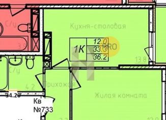 Продается 1-ком. квартира, 34.2 м2, Ростовская область, проспект Маршала Жукова, 26к4