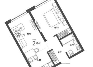 Продается 2-комнатная квартира, 41.4 м2, Новосибирск