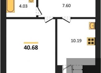 Однокомнатная квартира на продажу, 40.7 м2, Воронеж, Советский район, улица Курчатова, 26Б