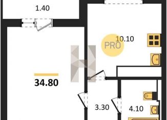 1-ком. квартира на продажу, 34.8 м2, Воронеж, Центральный район, улица Загоровского, 13к2