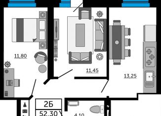 Продается двухкомнатная квартира, 52.3 м2, Ростов-на-Дону