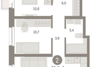 Продается 2-ком. квартира, 58.7 м2, Москва, ВАО