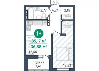 Продам однокомнатную квартиру, 35.2 м2, Тюменская область