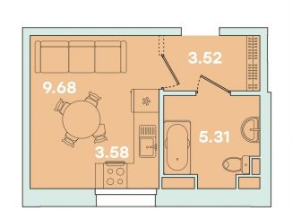 Продам 1-ком. квартиру, 22.1 м2, Иркутская область, улица Петрова, 16