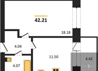 Однокомнатная квартира на продажу, 42.2 м2, Павловск