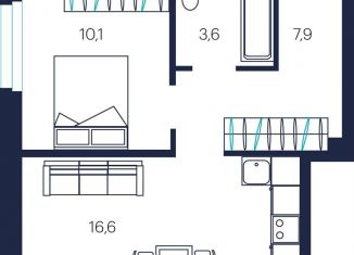 Продам 1-ком. квартиру, 38.2 м2, Тюмень, улица Мелиораторов, 6А