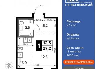 Продается квартира студия, 27.2 м2, деревня Румянцево, СНТ Гипрохим, 1Ас1