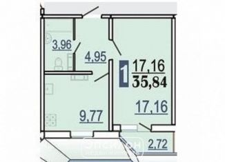 1-комнатная квартира на продажу, 35.8 м2, Курск, проспект Вячеслава Клыкова, 82, Центральный округ