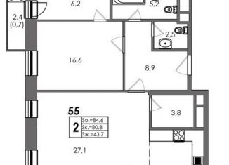 Продается двухкомнатная квартира, 84 м2, Москва, Даниловский район, 3-й Павелецкий проезд, 3