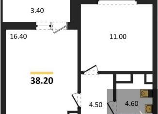 Однокомнатная квартира на продажу, 38.2 м2, Воронеж, Центральный район, улица Шишкова, 140Б/6