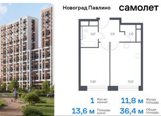 Продаю 1-комнатную квартиру, 36.4 м2, Московская область, жилой квартал Новоград Павлино, к8