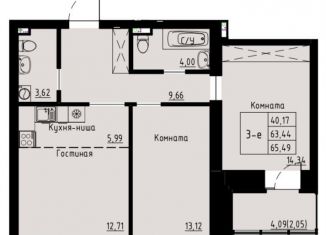 Продаю 2-ком. квартиру, 65.5 м2, Красноярск