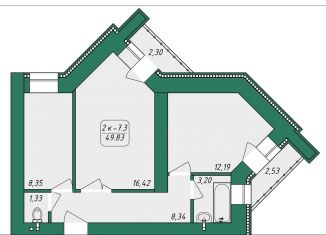 Продажа 2-комнатной квартиры, 53 м2, Томская область, Нижний переулок, 51