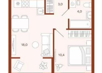 Продаю 1-комнатную квартиру, 36.3 м2, Тюменская область