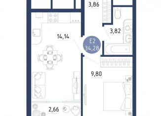 Продажа 1-ком. квартиры, 34.3 м2, Рязанская область