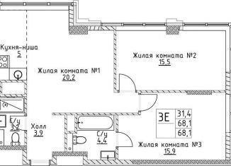 Продается 2-комнатная квартира, 68.1 м2, Москва, улица Миклухо-Маклая, вл23, метро Университет дружбы народов