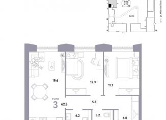 Продам 3-ком. квартиру, 62.3 м2, Москва, ЮВАО