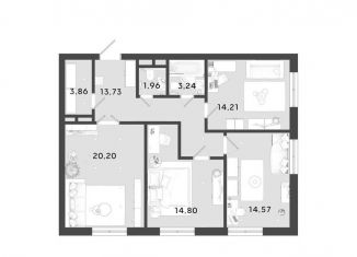 Продается трехкомнатная квартира, 86.6 м2, Калуга, 3-й Академический проезд, 1, Ленинский округ