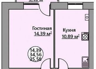 Продается однокомнатная квартира, 35.6 м2, Краснодарский край