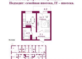 Продается 1-комнатная квартира, 36.4 м2, Иркутск, микрорайон Топкинский, 70, ЖК Видный-3