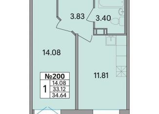 Продается 1-ком. квартира, 34.6 м2, Ленинградская область