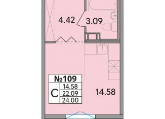 Продажа квартиры студии, 24 м2, деревня Скотное