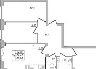 Продается 3-комнатная квартира, 66 м2, Псков, улица Юности, 32