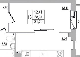 Продаю 1-комнатную квартиру, 31.2 м2, Псков, улица Юности, 32, ЖК Смарт-квартал