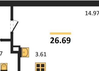 Продаю квартиру студию, 26.7 м2, Новосибирск, Светлановская улица, 52/2