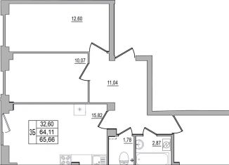 Продается 3-комнатная квартира, 65.7 м2, Псков, улица Юности, 32