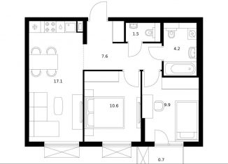 Продается 2-ком. квартира, 51.6 м2, Москва, станция Щербинка