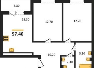 Продажа двухкомнатной квартиры, 57.4 м2, Новосибирск, метро Заельцовская, Тайгинская улица, с3